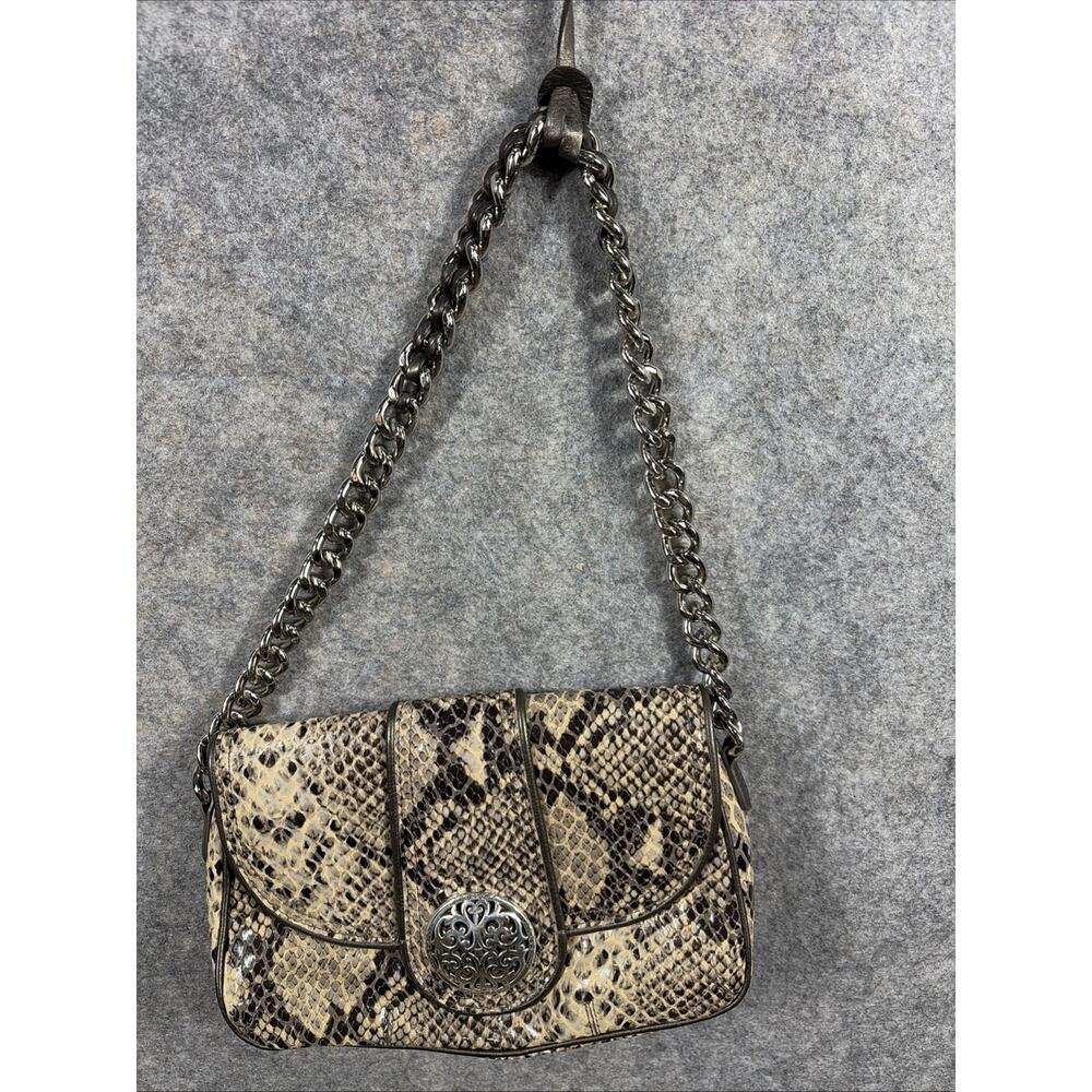 Brighton Women’s Snake Embossed Leather‎ Handbag Single Shoulder Chain